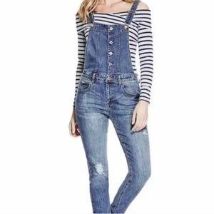 Women’s Guess Bib Overalls. Distressed. Good condition.